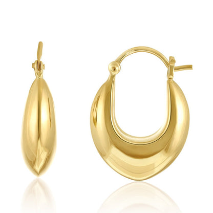 14k Gold Plated 1 Micron Huggie Earrings PER1008 - FJewellery