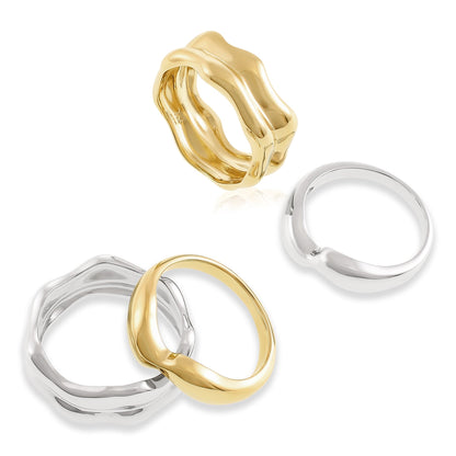 14k Gold Plated 1 Micron Single Twist Ring PRN1001 - FJewellery