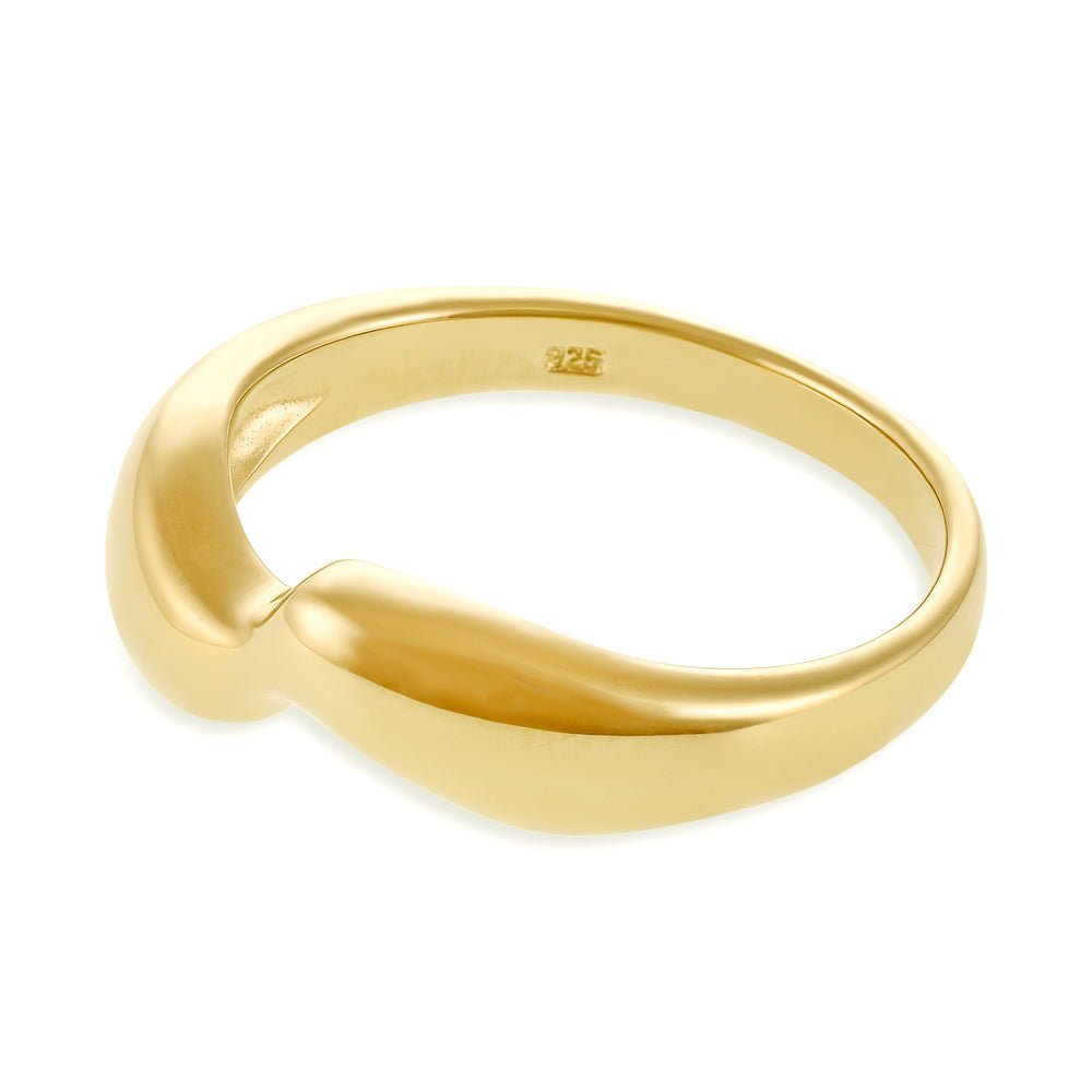 14k Gold Plated 1 Micron Single Twist Ring PRN1001 - FJewellery