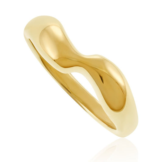 14k Gold Plated 1 Micron Single Twist Ring PRN1001 - FJewellery