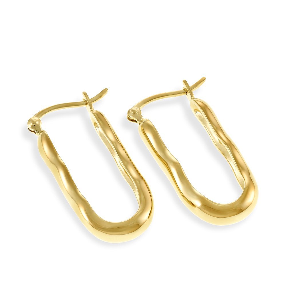 14k Gold Plated 1 Micron Twisted Hoop Earrings PER1003 - FJewellery
