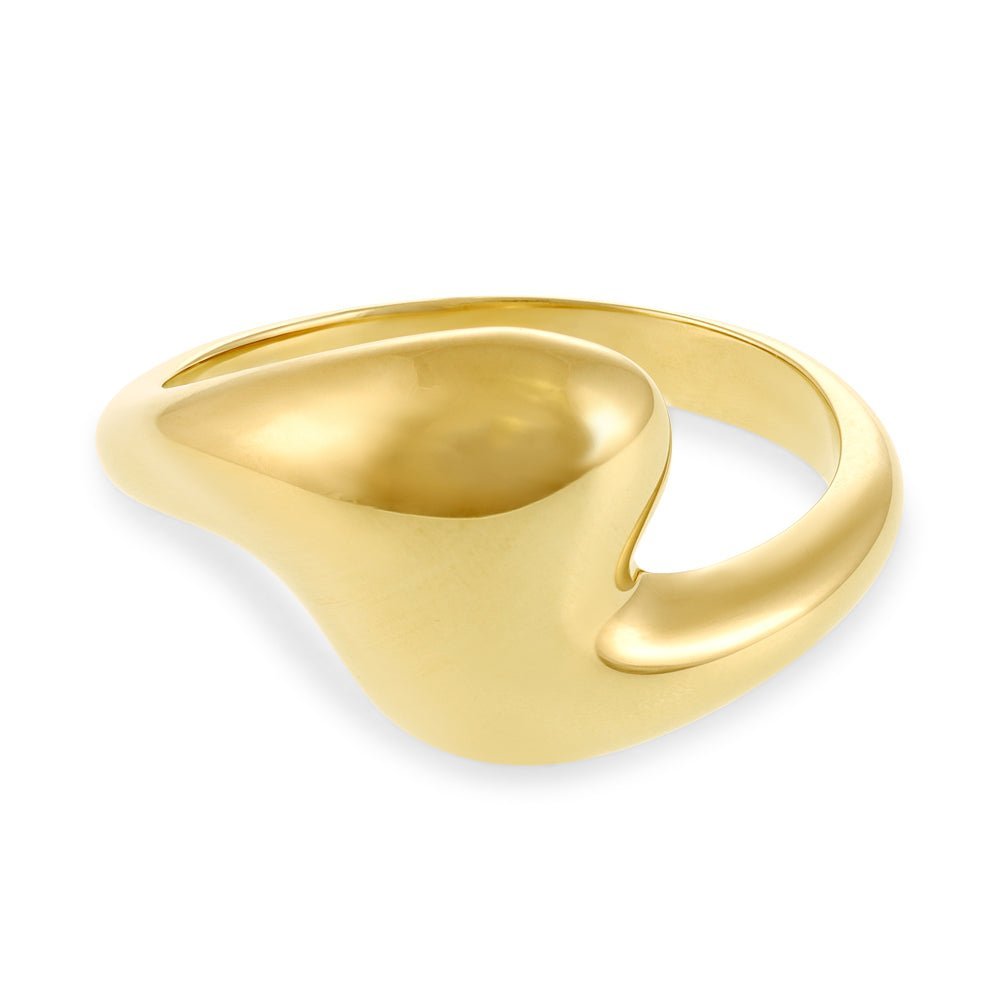 14k Gold Plated 1 Micron Wave Ring PRN1003 - FJewellery