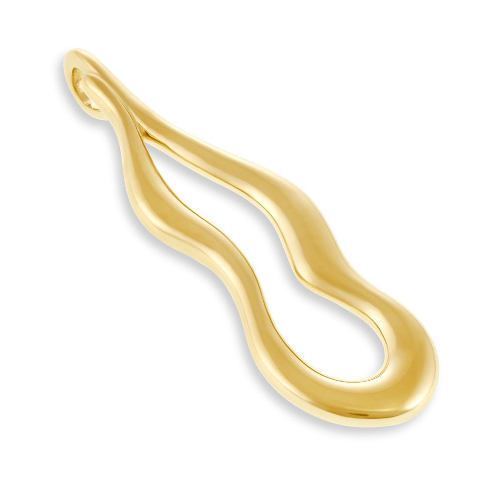 14k gold plated 1 micron wavy pendant PPD1006 - FJewellery