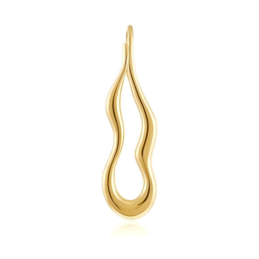 14k Gold Plated 1 Micron Wavy Pendant PPD1006 - FJewellery