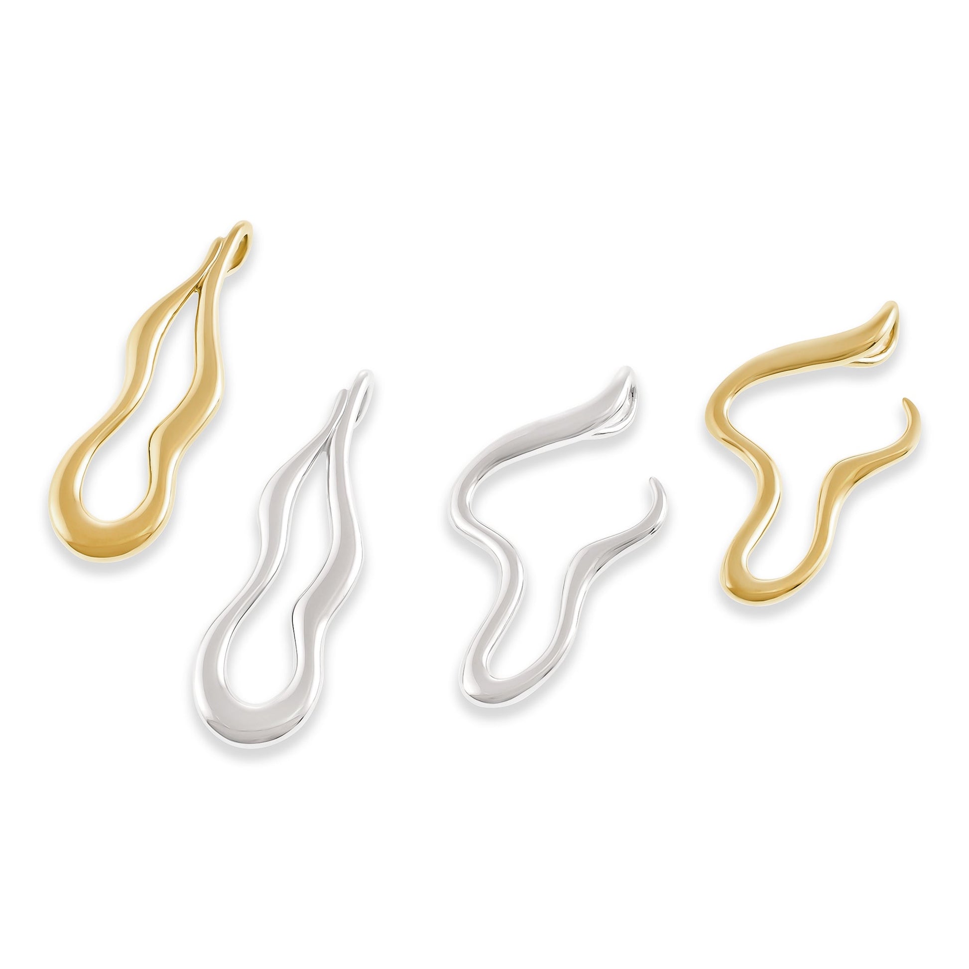 14k Gold Plated 1 Micron Wavy Pendant PPD1006 - FJewellery