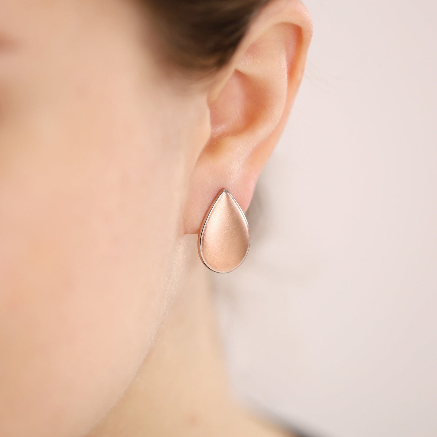 18ct 1 Micron Drop Rose gold plated earrings PER2005 - FJewellery