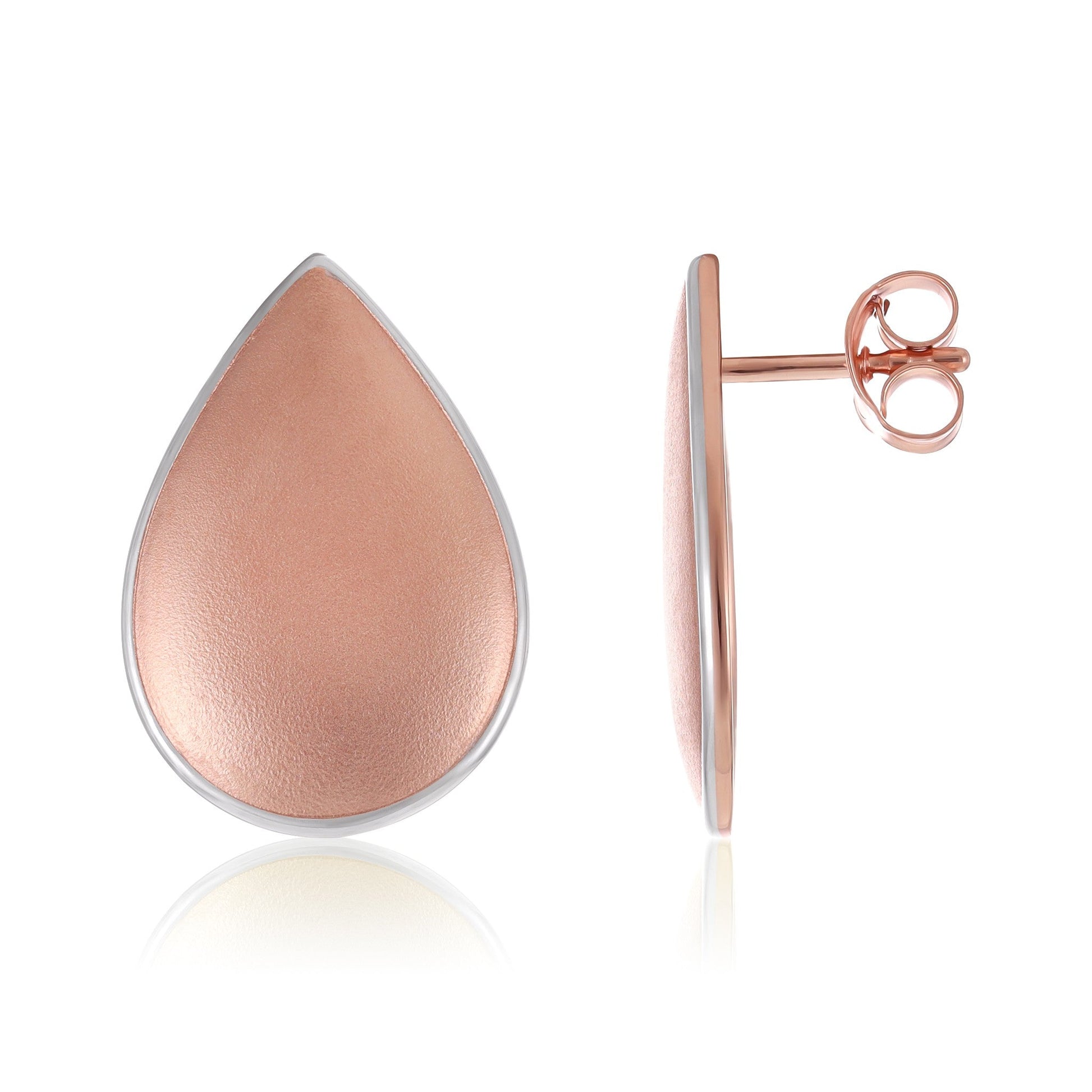 18ct 1 Micron Drop Rose gold plated earrings PER2005 - FJewellery