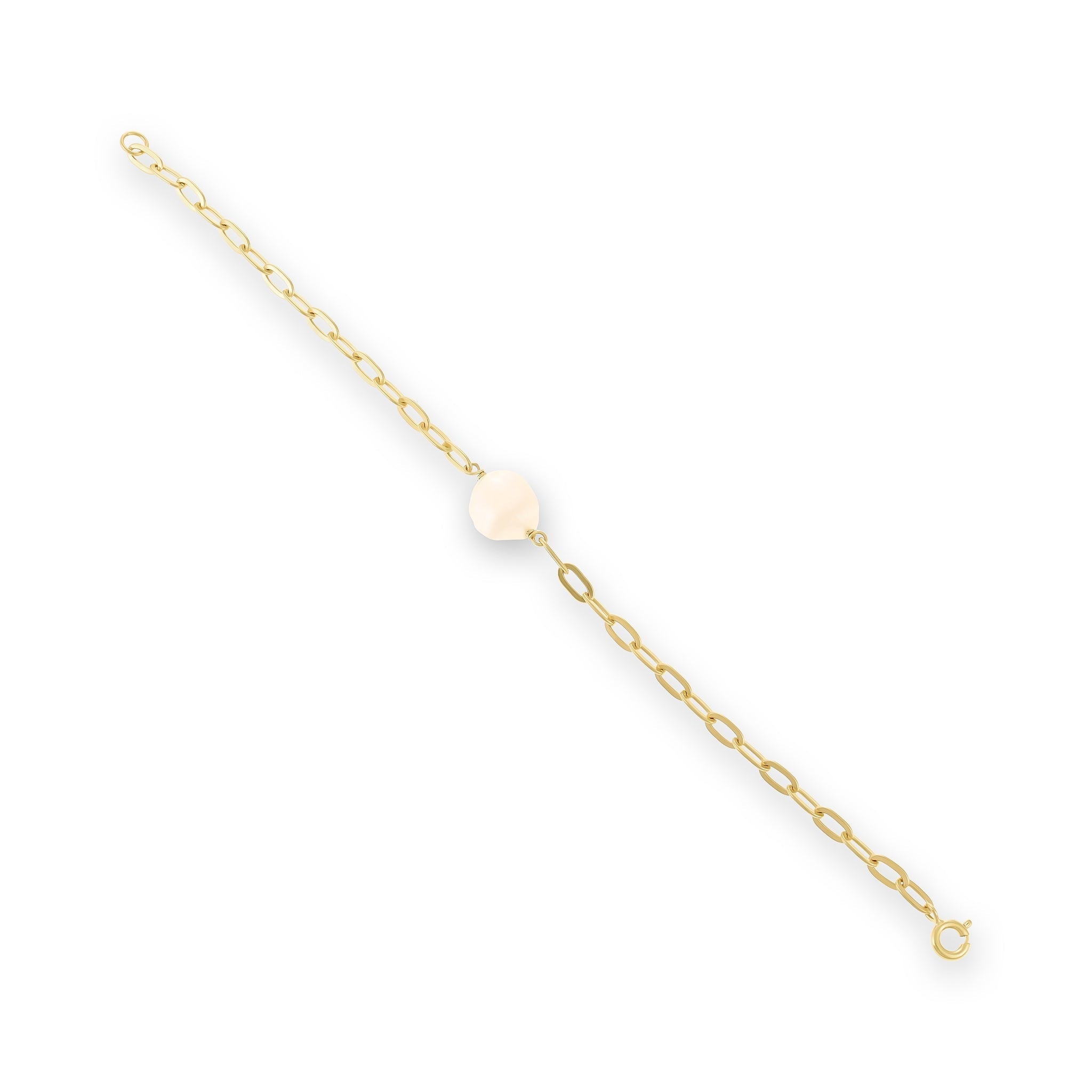 18ct 1 micron gold pated pearl bracelet PBR3001 - FJewellery
