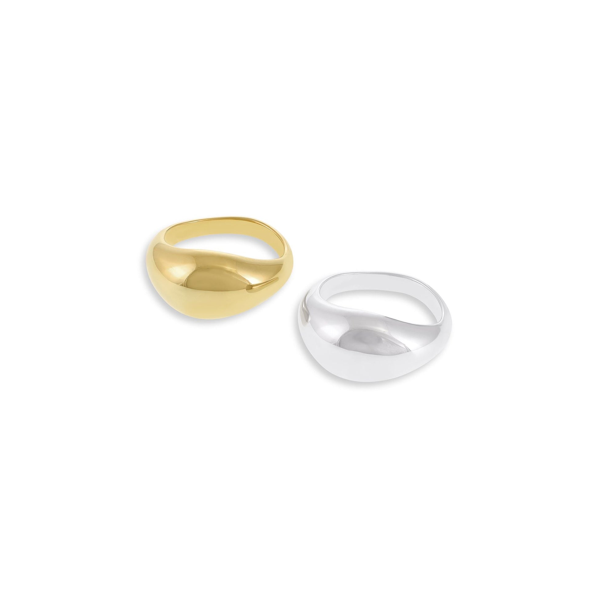 18ct 1 micron gold plated 925 silver fluid ring PRN3001 - FJewellery
