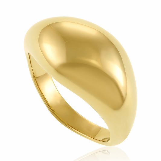 18ct 1 micron gold plated 925 silver fluid ring PRN3001 - FJewellery