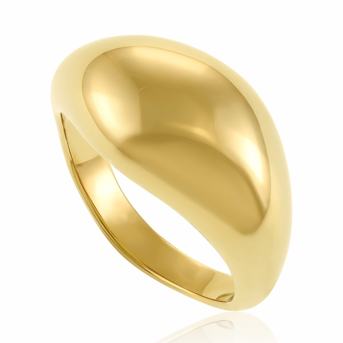 18ct 1 Micron Gold Plated 925 Silver Fluid Ring PRN3001