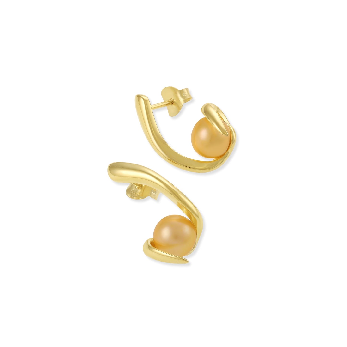 18ct 1 Micron Gold plated 925 Sterling Silver Freshwater Pearl Earrings PER2008 - FJewellery