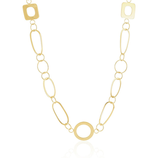 18ct 1 Micron Gold Plated Abstract Design Necklace - FJewellery