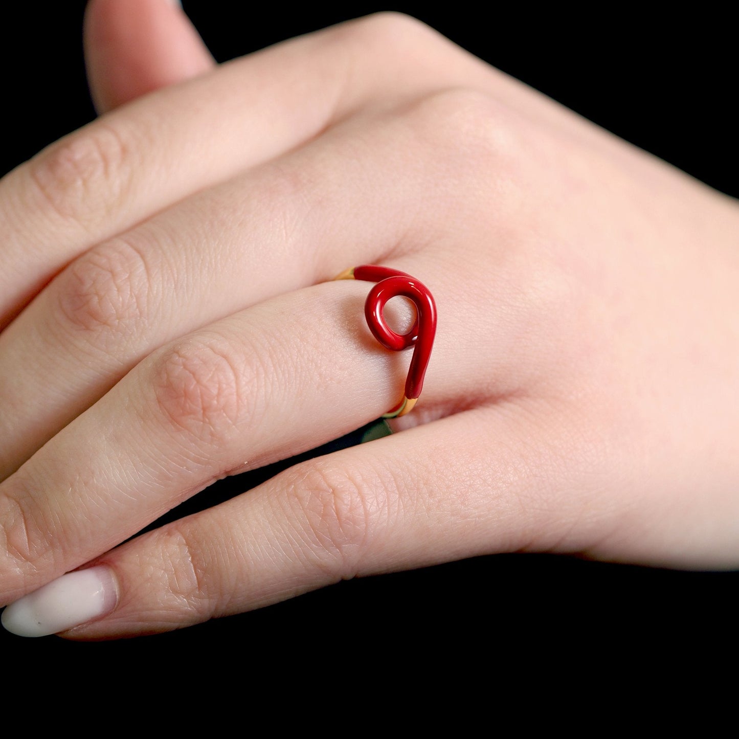 18ct 1 Micron Gold Plated Enamel Twist Ring PRN3002 PRN3002B