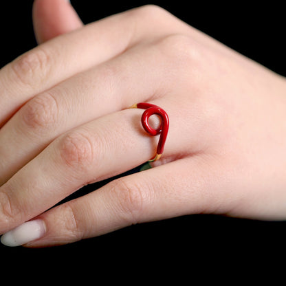 18ct 1 Micron Gold Plated Enamel Twist Ring PRN3002 PRN3002B