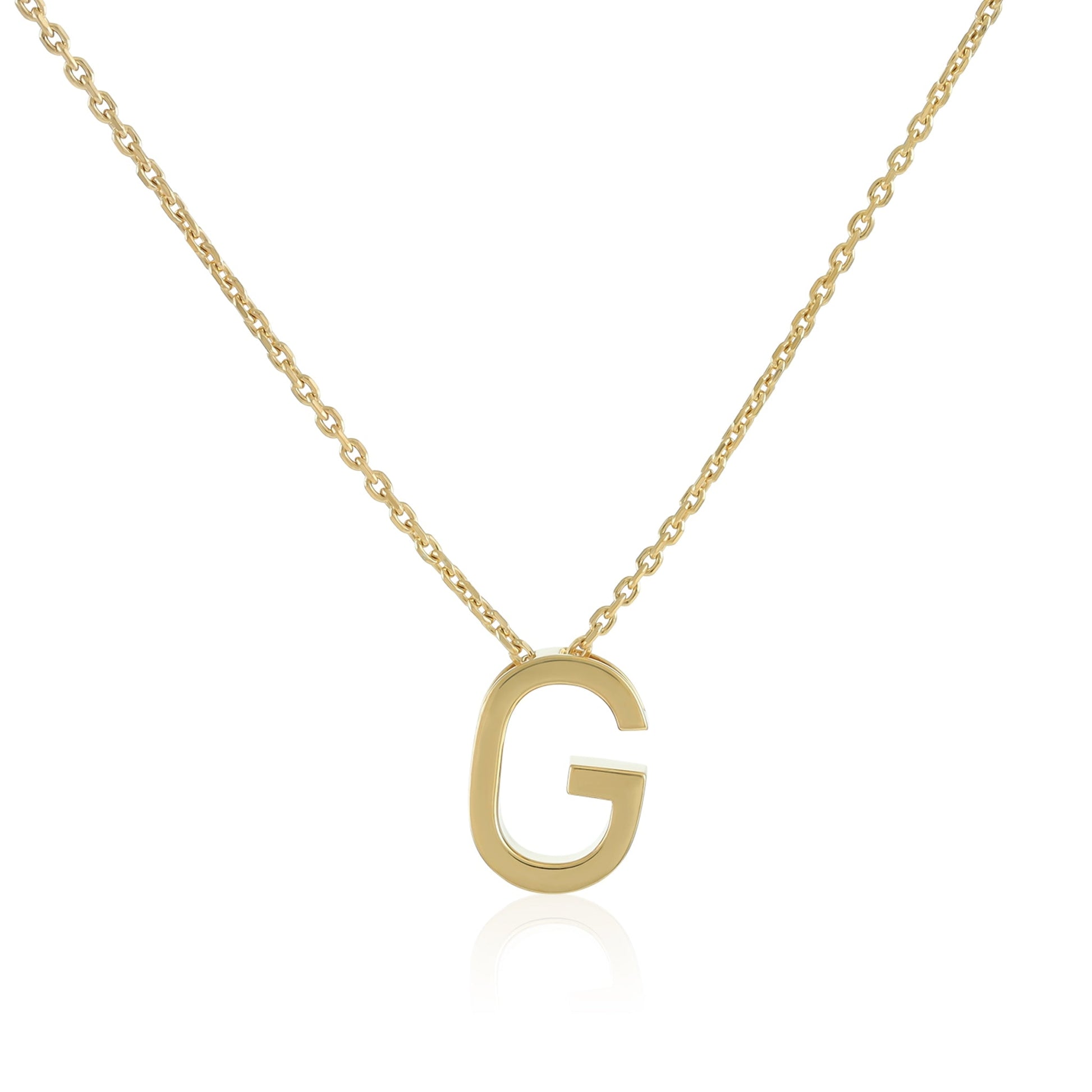 18ct 1 micron gold plated Initial G Necklace PSJCNP - GG - FJewellery