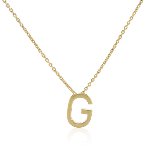 18ct 1 micron gold plated Initial G Necklace PSJCNP - GG - FJewellery