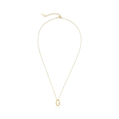 18ct 1 micron gold plated Initial G Necklace PSJCNP - GG - FJewellery