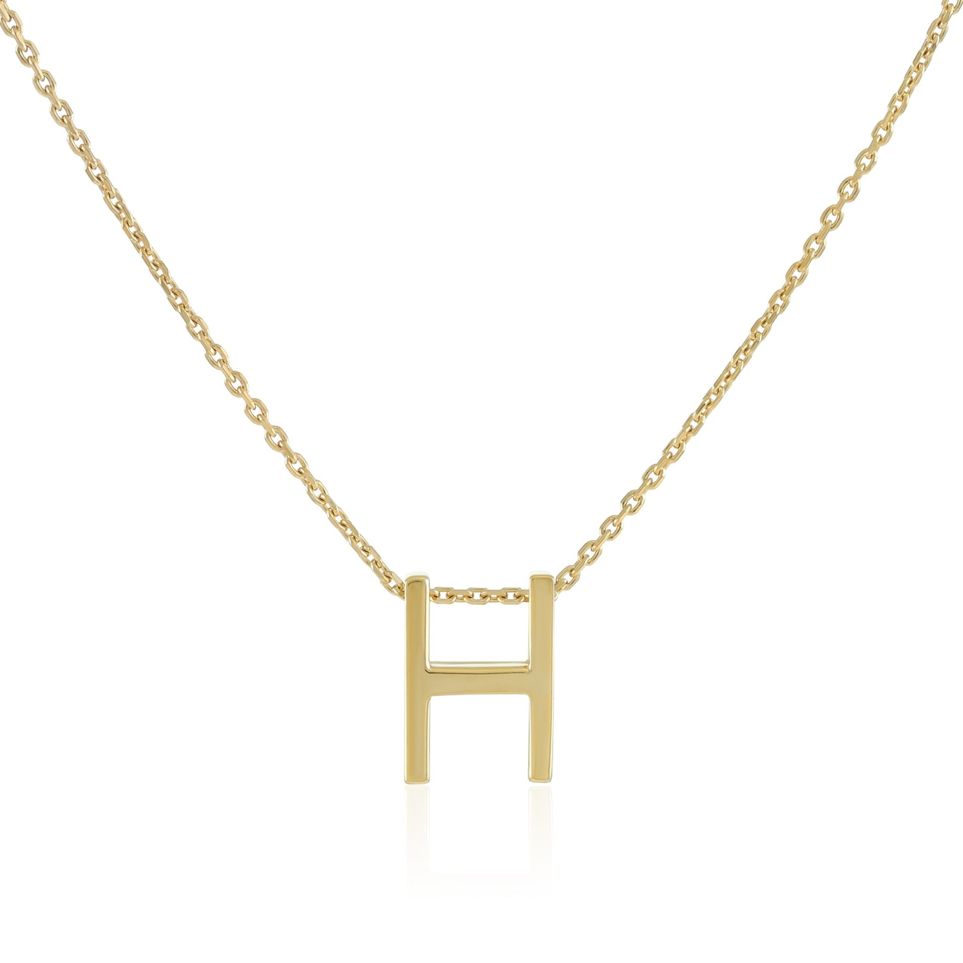 18ct 1 micron gold plated Initial H Necklace PSJCNP - HG - FJewellery