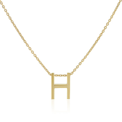 18ct 1 micron gold plated Initial H Necklace PSJCNP - HG - FJewellery