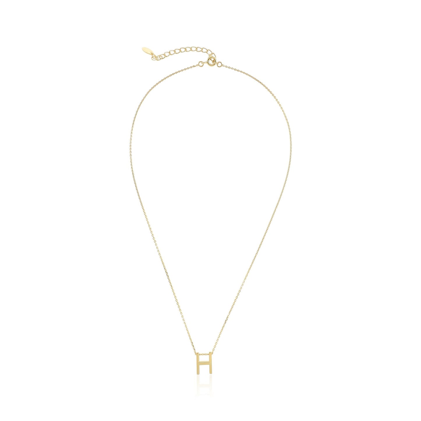 18ct 1 micron gold plated Initial H Necklace PSJCNP - HG - FJewellery
