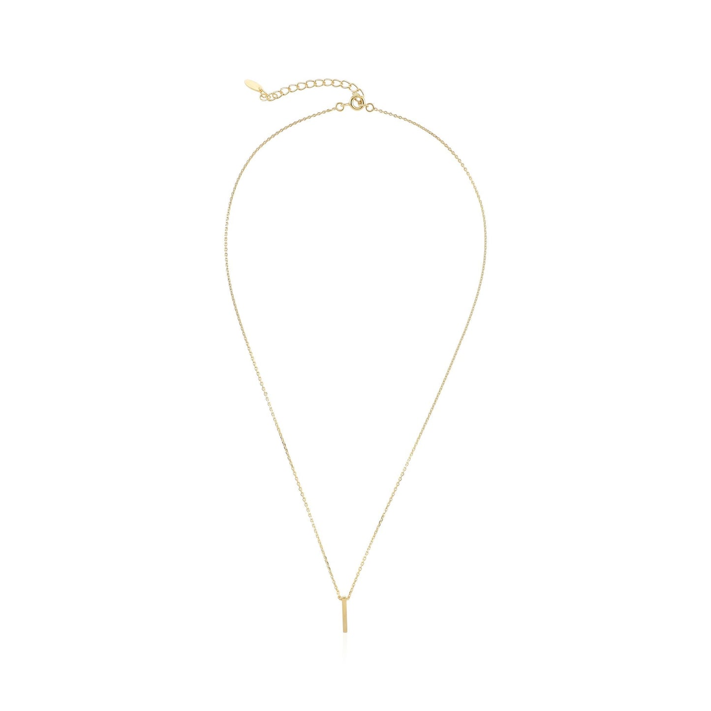 18ct 1 micron gold plated Initial I Necklace PSJCNP - IG - FJewellery