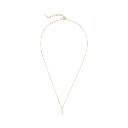 18ct 1 micron gold plated Initial I Necklace PSJCNP - IG - FJewellery