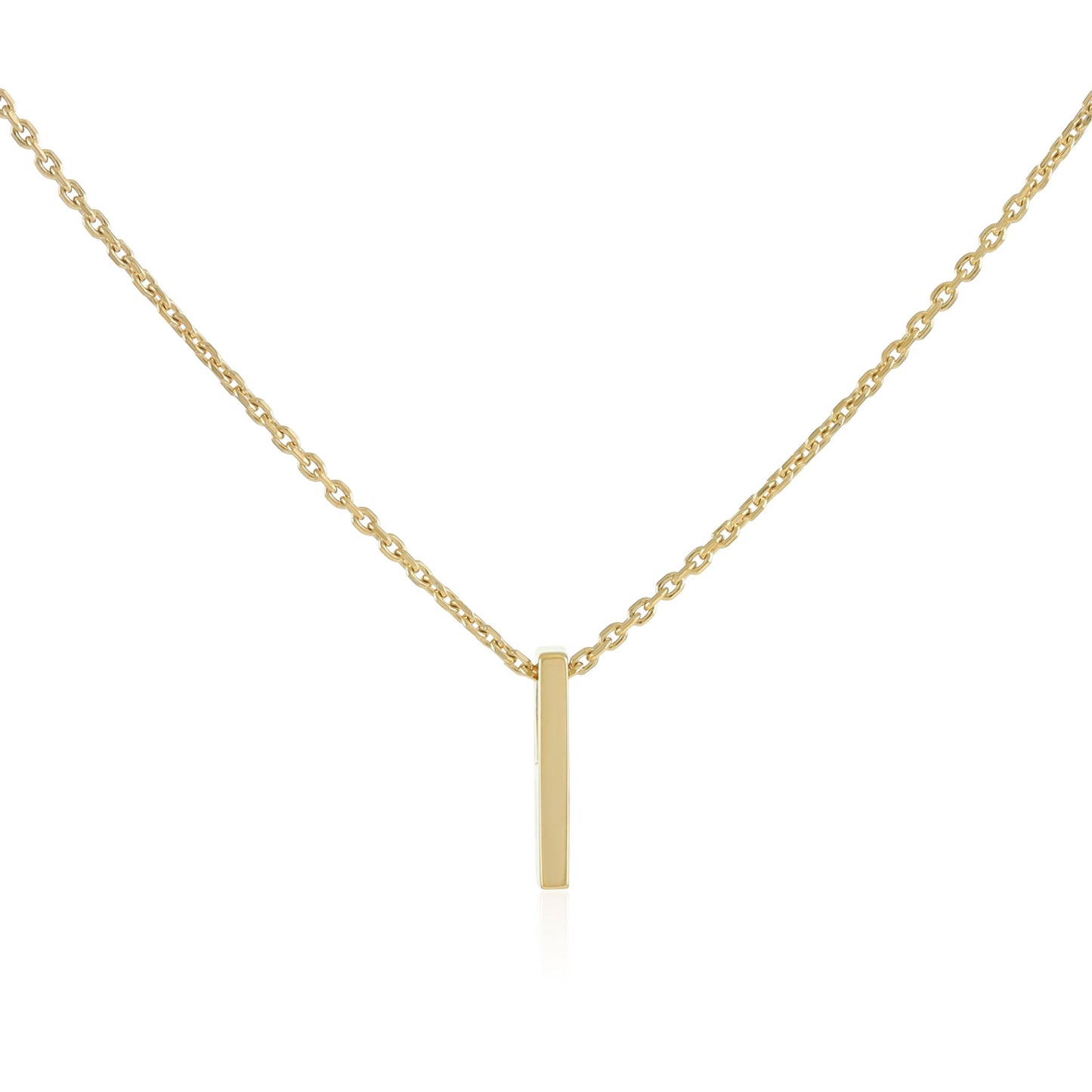 18ct 1 micron gold plated Initial I Necklace PSJCNP - IG - FJewellery