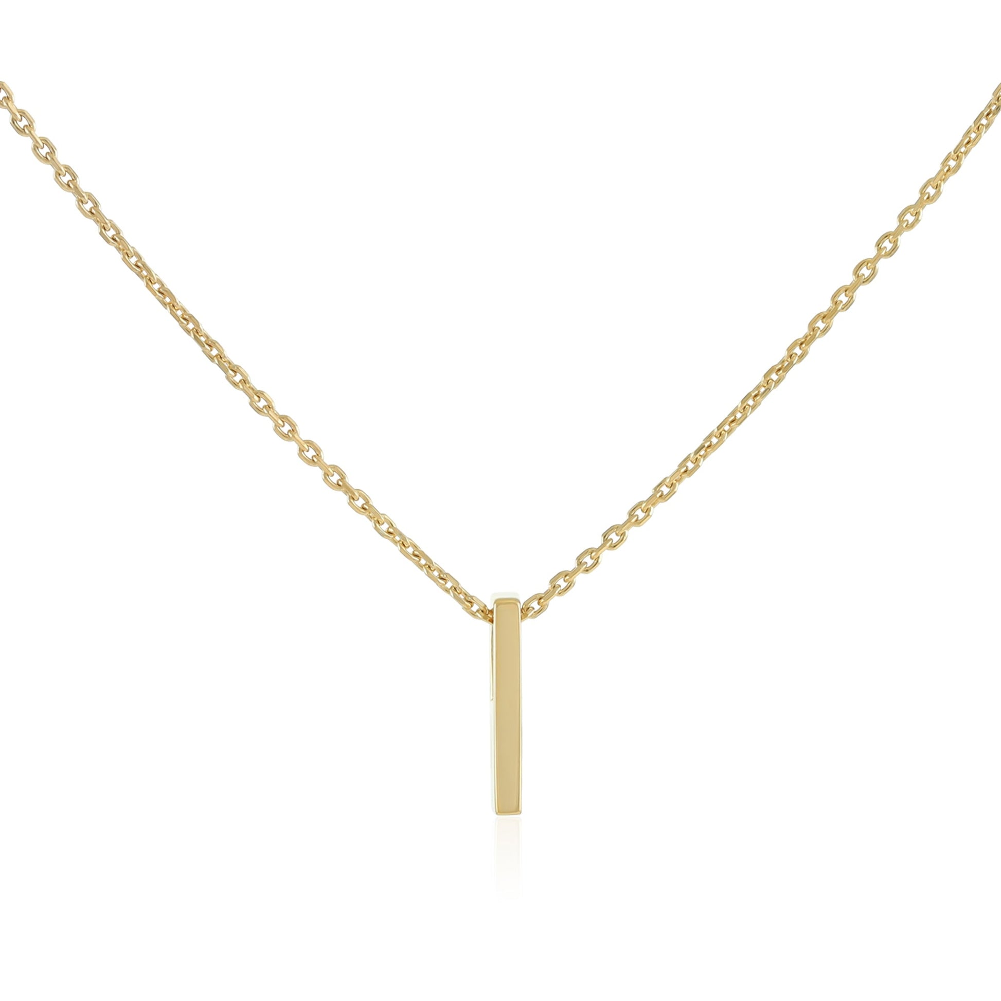 18ct 1 micron gold plated Initial I Necklace PSJCNP - IG - FJewellery