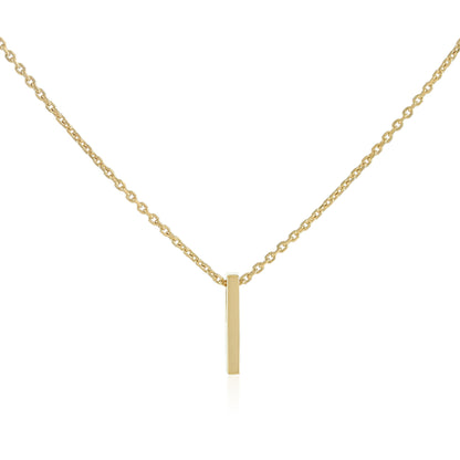 18ct 1 micron gold plated Initial I Necklace PSJCNP - IG - FJewellery