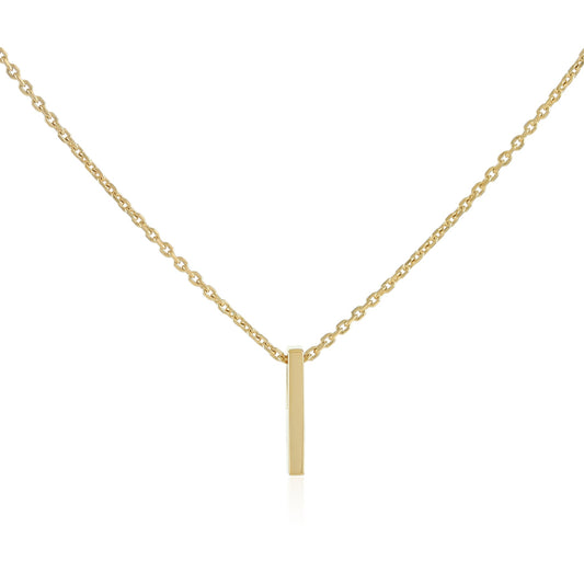 18ct 1 micron gold plated Initial I Necklace PSJCNP - IG - FJewellery
