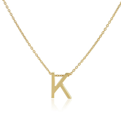 18ct 1 Micron Gold plated Initial K Necklace PSJCNP - KG - FJewellery