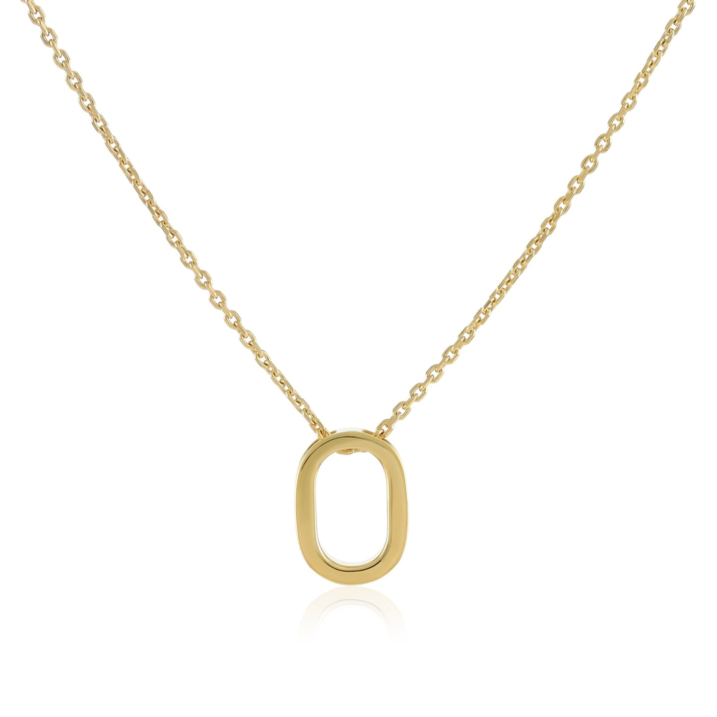 18ct 1 micron Gold plated Initial O Necklace PSJCNP - OG - FJewellery