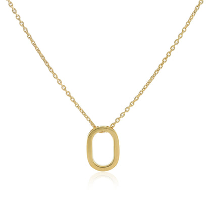 18ct 1 micron Gold plated Initial O Necklace PSJCNP - OG - FJewellery