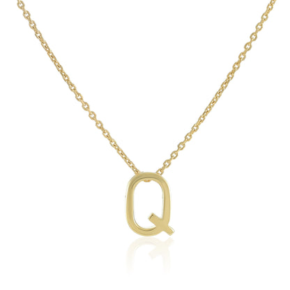 18ct 1 micron gold plated Initial Q Necklace PSJCNP - QG - FJewellery