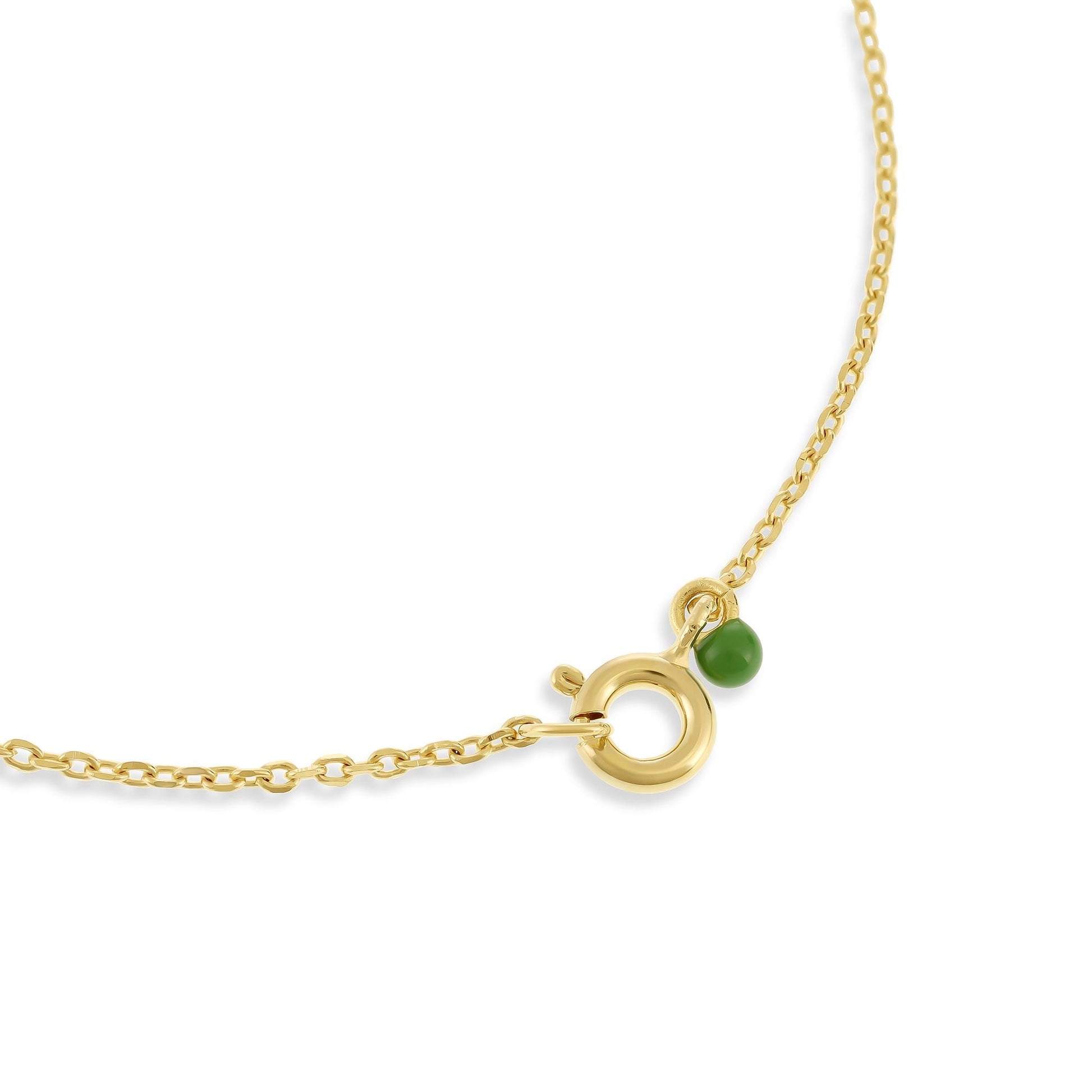 18ct 1 Micron gold plated necklace with Green enamel twist PNK3001G - FJewellery