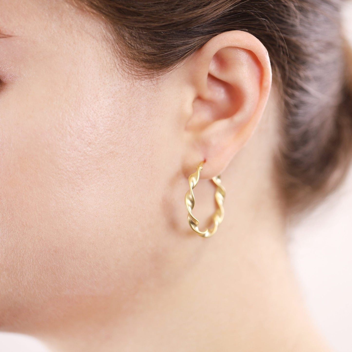18ct 1 Micron Gold plated plain hoop earrings PER2001 - FJewellery