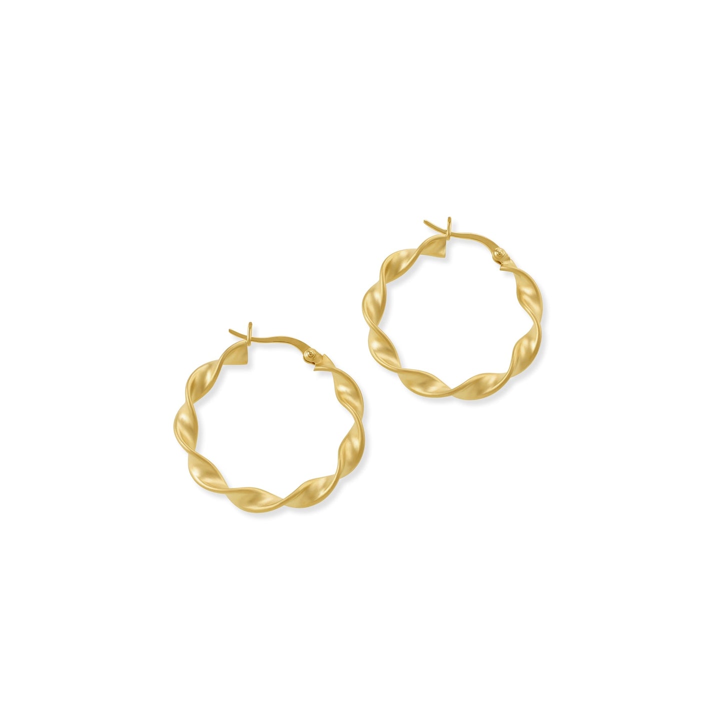 18ct 1 Micron Gold plated plain hoop earrings PER2001 - FJewellery