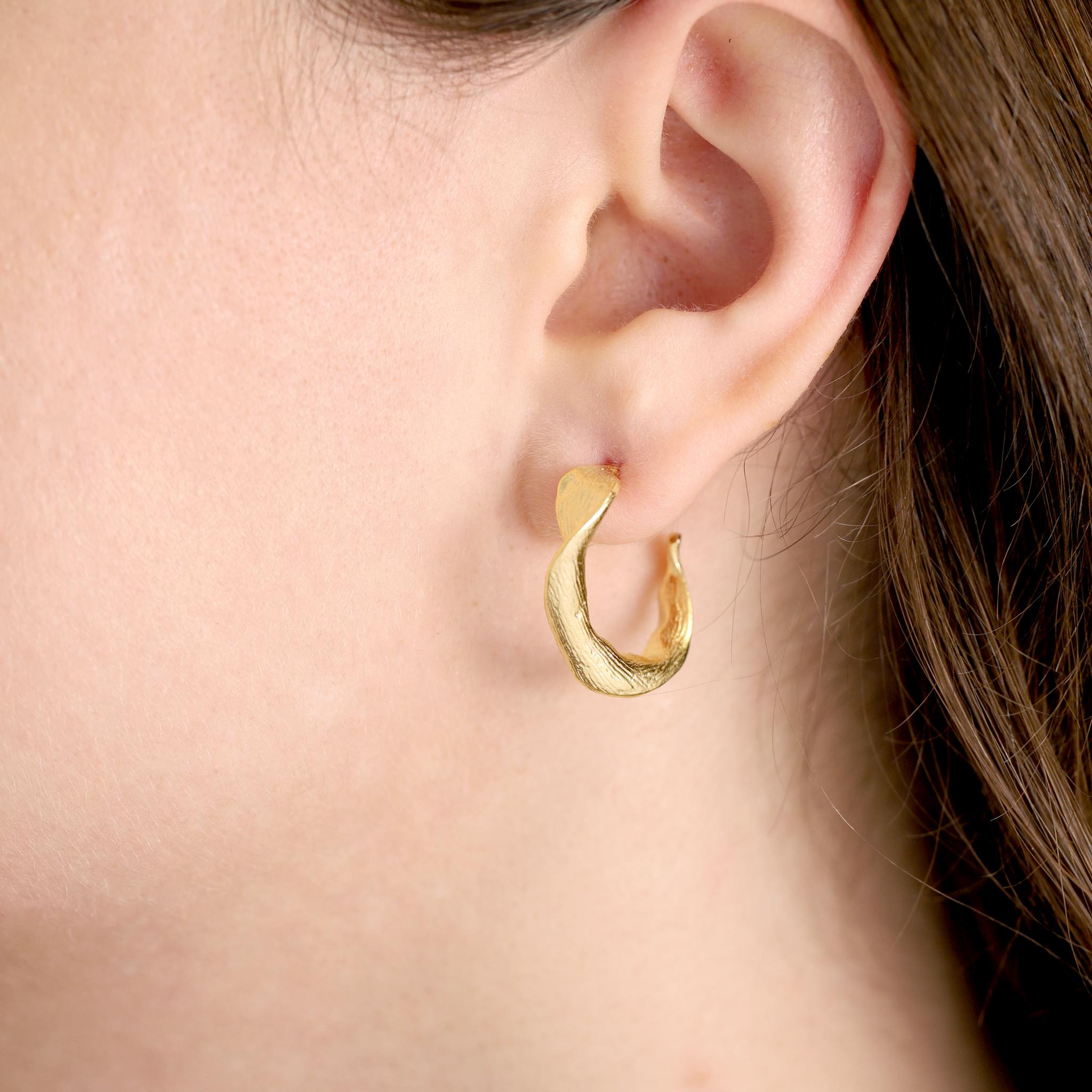 18ct 1 micron gold plated silver earrings PER3014 - FJewellery