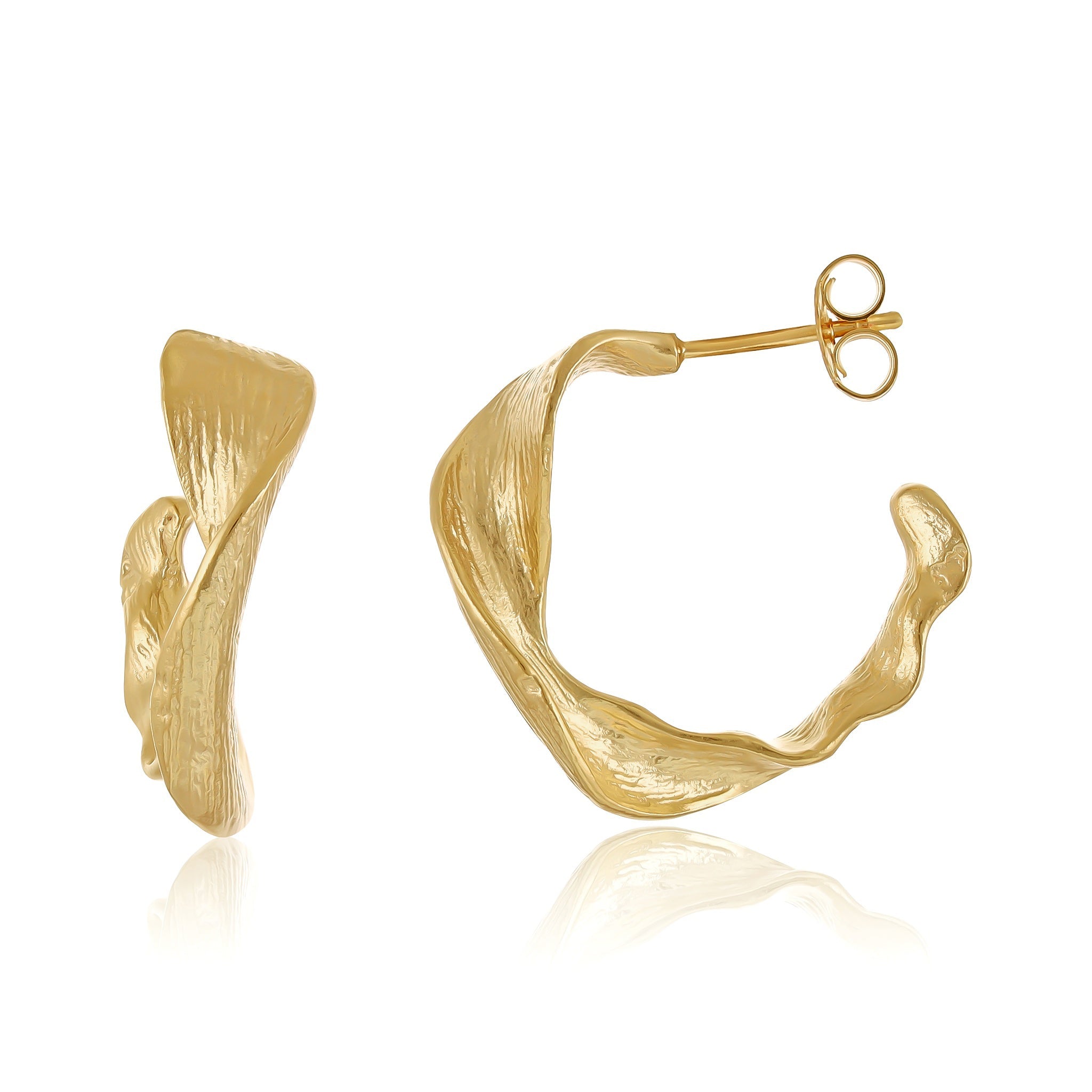 18ct 1 micron gold plated silver earrings PER3014 - FJewellery