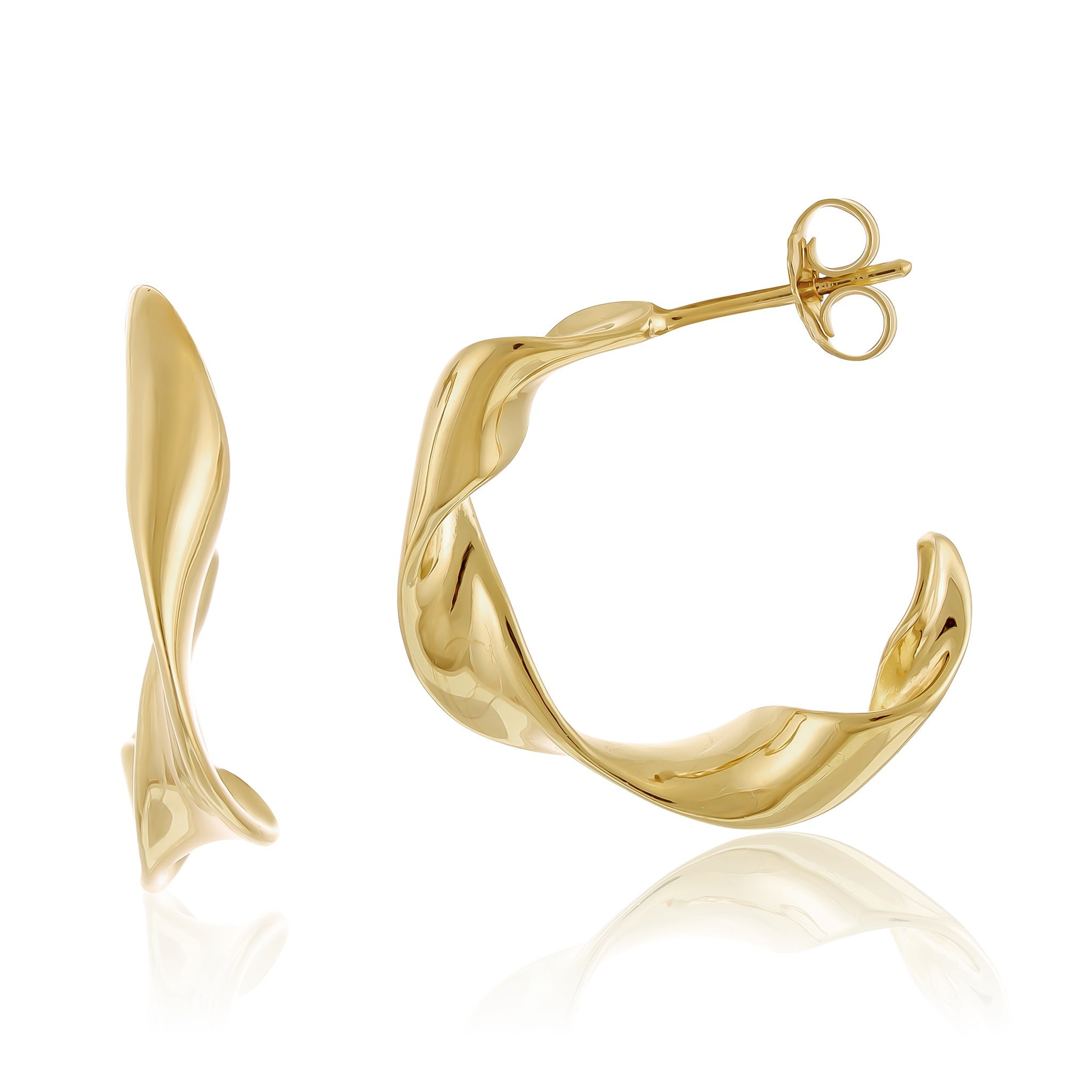 18ct 1 Micron gold plated silver earrings PER3016 - FJewellery