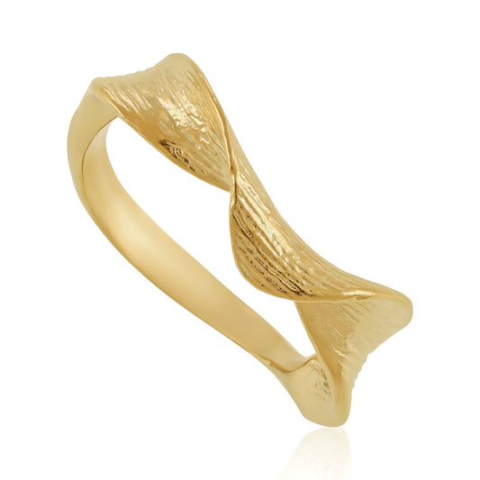 18ct 1 micron gold plated sterling silver twisted rings PRN3011 - FJewellery