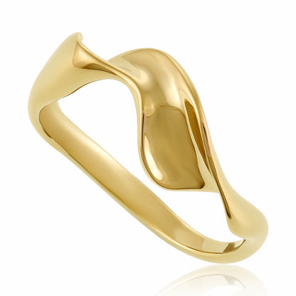 18ct 1 Micron Gold Plated Twisted Silver Ring PRN3005