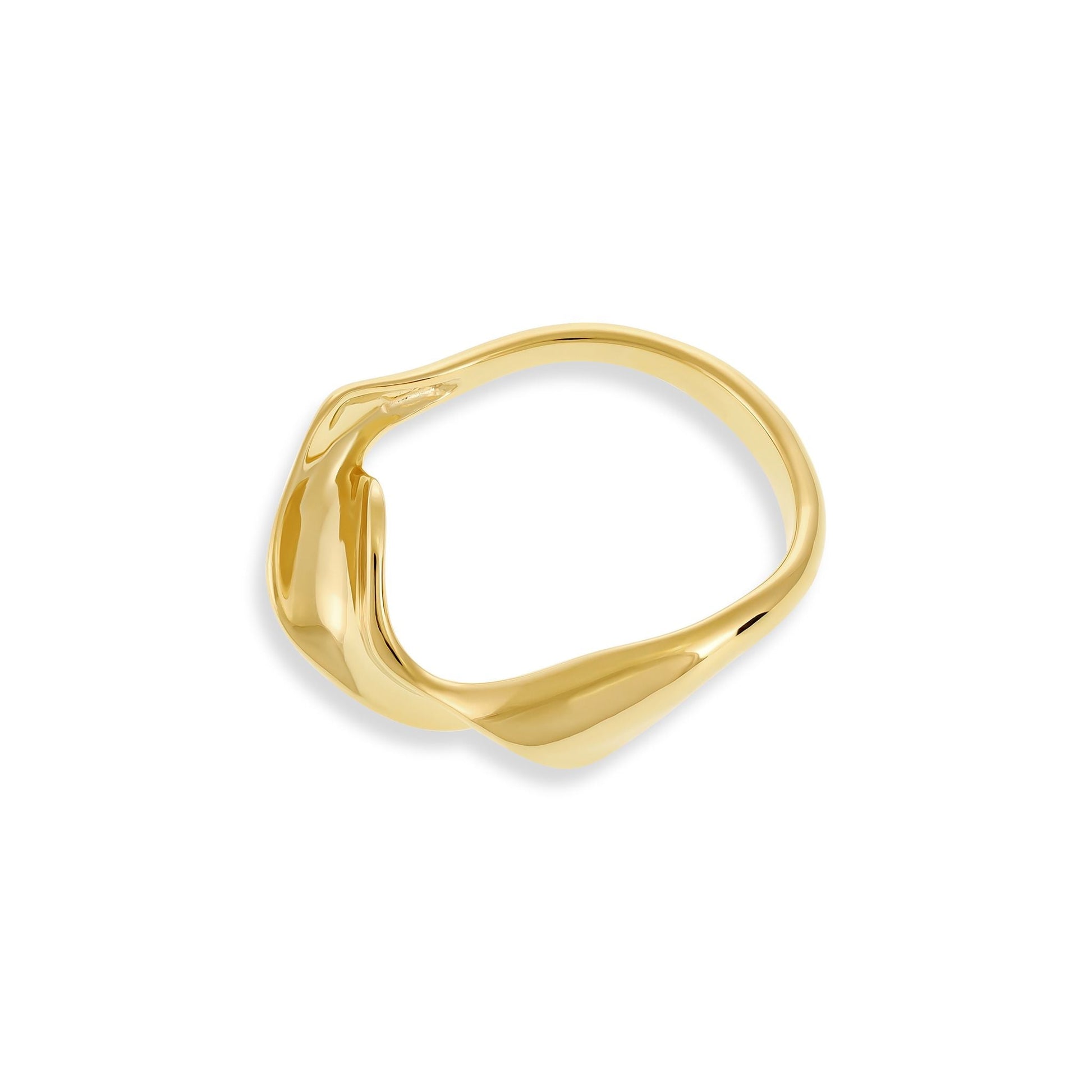 18ct 1 micron gold plated twisted silver ring PRN3005 - FJewellery