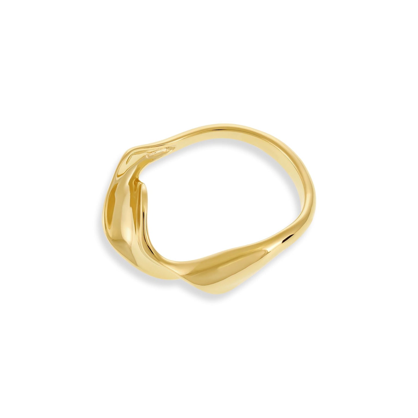 18ct 1 Micron Gold Plated Twisted Silver Ring PRN3005