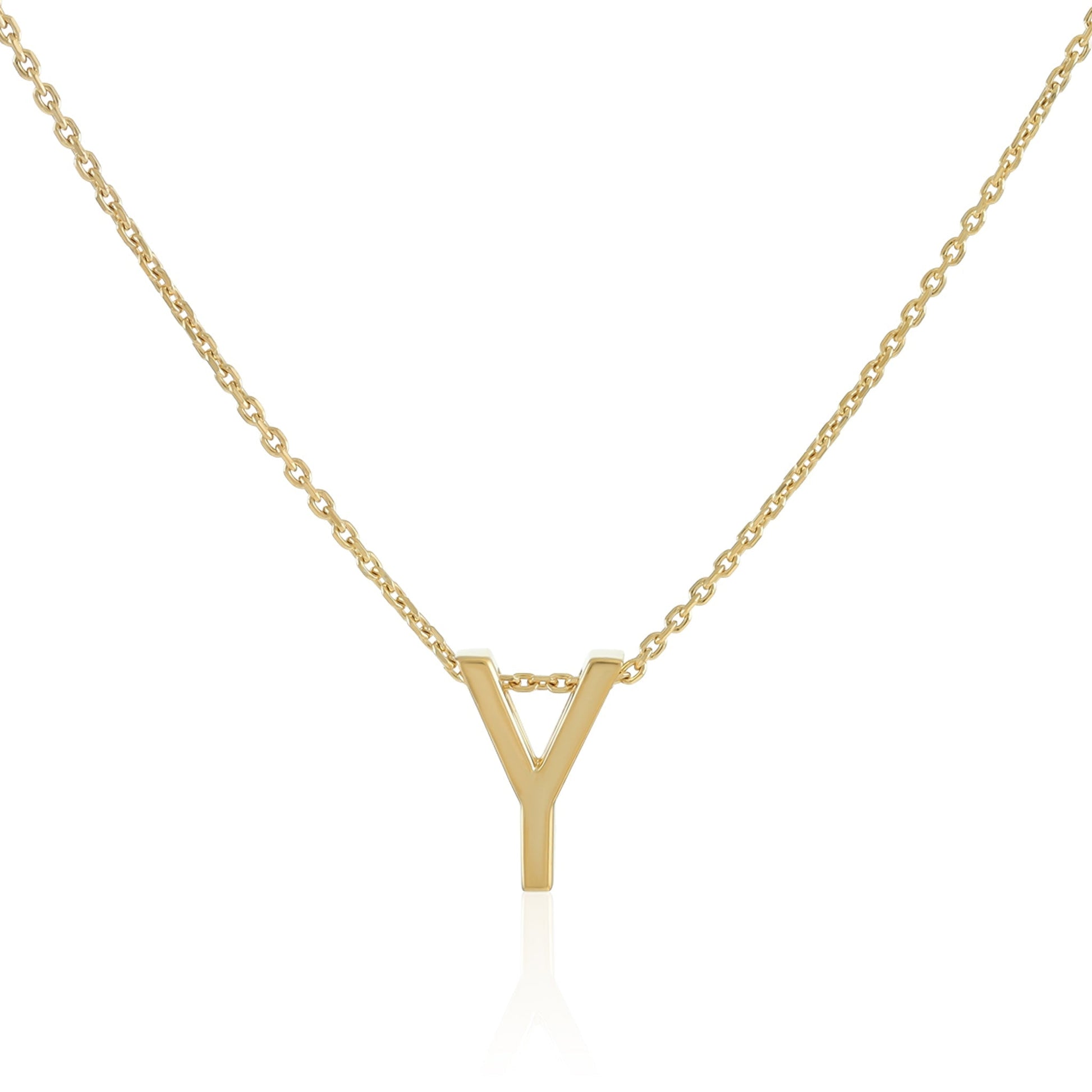 18ct 1 micron silver Initial Y Necklace PSJCNP - YG - FJewellery