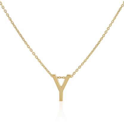 18ct 1 micron silver Initial Y Necklace PSJCNP - YG - FJewellery
