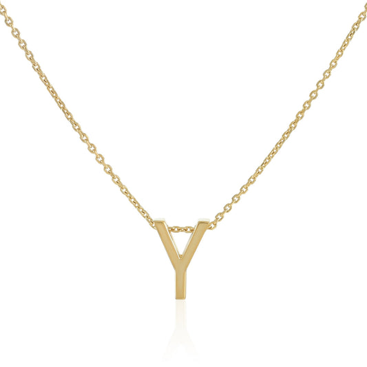 18ct 1 micron silver Initial Y Necklace PSJCNP - YG - FJewellery