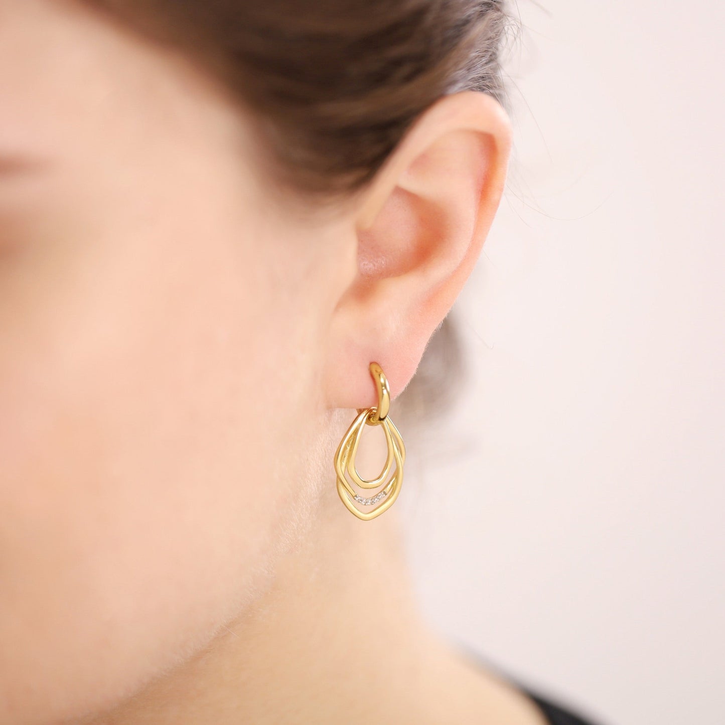 18CT 1 MICRON WHITE GOLD & RHODIUM PLATED CREOLE SILVER EARRINGS PER2003 - FJewellery