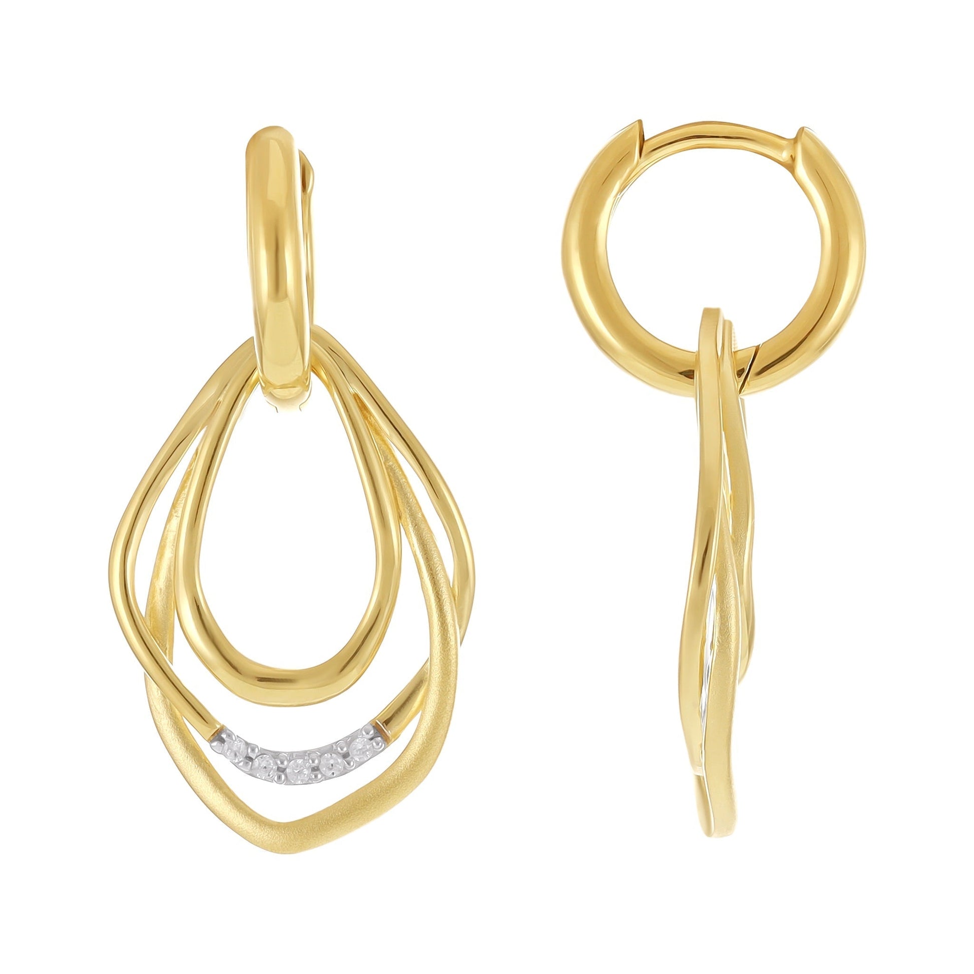 18CT 1 MICRON WHITE GOLD & RHODIUM PLATED CREOLE SILVER EARRINGS PER2003 - FJewellery